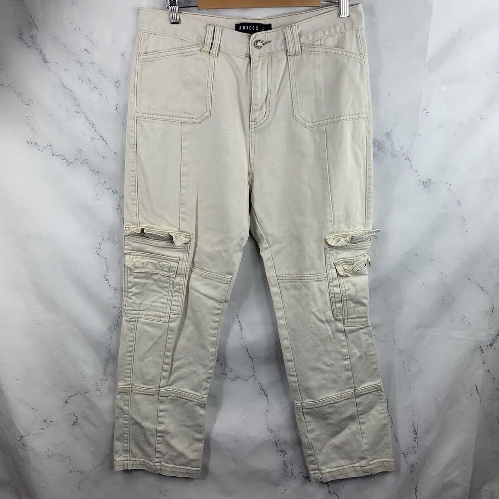 LIONESS SZ XL AUSTRALIA DESIGNED WOMEN'S  BEIGE CARGO HIGH-RISE PANTS